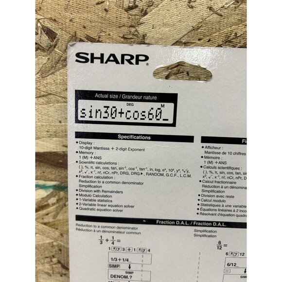 Sharp El-503W Scientific Calculator Fraction advanced NEW Sealed - Picture 4 of 6